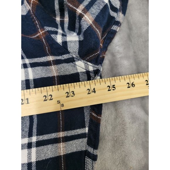 Jachs XLT Plaid Flannel‎ Shirt Heavy 100% Cotton Overshirt Blue plaid Button Up - Picture 3 of 9